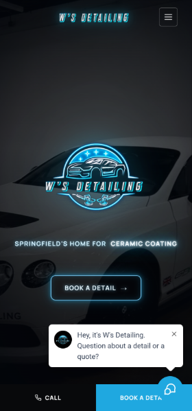 Auto detailing site on a phone
